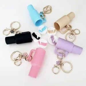 🌸 Cute Stanley Cup Keychain — Mini Bottle Charm & Stylish Keyring for Bags & Gifts