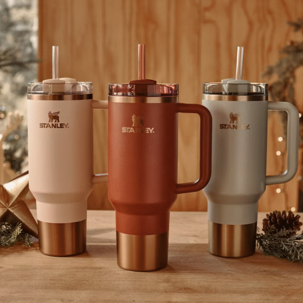 ❄️ Stanley Holiday Quencher H2.0 FlowState 40oz Tumbler – Gilded Celadon